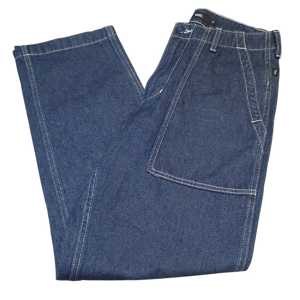 VANS Fatigue Loose Tapered Fit Denim Jeans Pants Men's Size 28x30 Blue Workwear